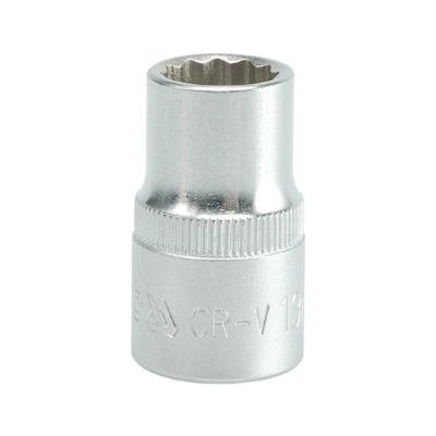 NASADKA KRÓTKA 12-KĄTNA CHROMOWANA 1/2'' 16MM