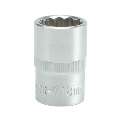 NASADKA KRÓTKA 12-KĄTNA CHROMOWANA 1/2'' 18MM