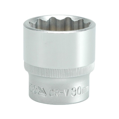 NASADKA KRÓTKA 12-KĄTNA CHROMOWANA 1/2'' 30MM