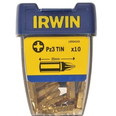 GROT TYPU POZIDRIV TIN-TYTANOWY 1/4' 25MM KOMPLET 10 SZT PZ3