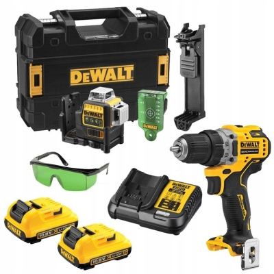 ZESTAW NARZĘDZI LASER DCE089G+WKRĘTARKA DCD701