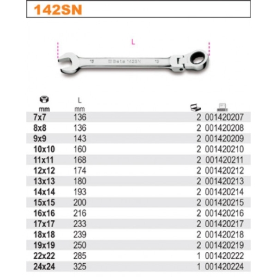 KLUCZ PŁ.-OCZK. DWUKIERUNKOWY MECHANIZM ZAPADKOWY+PRZEG.11MM