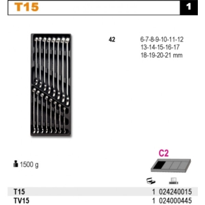 KPL. KLUCZY 42 WE WKŁADCE Z TWORZYWA 16SZT