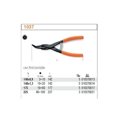 SZCZYPCE DO PIERŚCIENI ZEWNĘTRZNE ODGIĘTE 175MM BLISTER