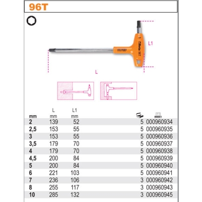 KLUCZ TRZPIENIOWY KĄTOWY 4.5MM