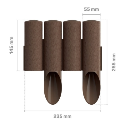 PALISADA OGRODOWA  STANDARD14,5CM*2,3MB BRĄZOWA
