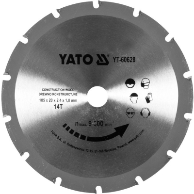 TARCZA WIDIOWA DO CIĘCIA DREWNA Z GWOŹDZIAMI 185/14T 20MM