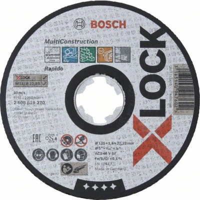 TARCZA TNĄCA X-LOCK MULTI MATERIAL 125*1.6*22.23