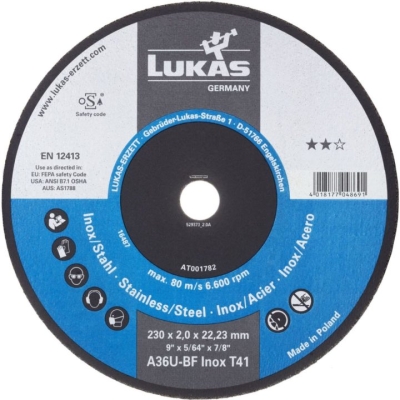 TARCZA PŁASKA T1A 180*2.0*22 A36U-BF INOX BEST LIFE