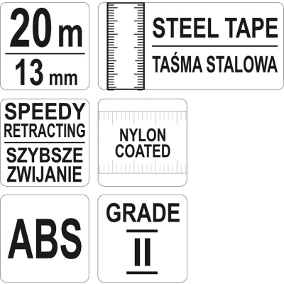 TAŚMA MIERNICZA STALOWA 20M