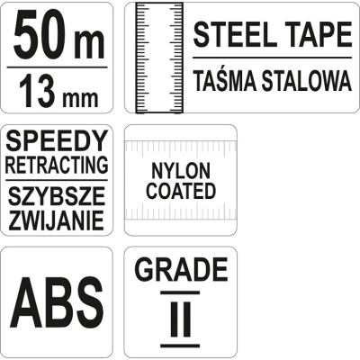 TAŚMA MIERNICZA STALOWA 50M