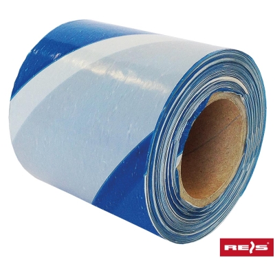 TAŚMA OSTRZEGAWCZA 70MM*100MB BIAŁO-NIEBIESKA