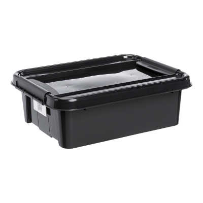 POJEMNIK PRO BOX 21L PŁASKI CZARNY, CZARNA POKRYWA