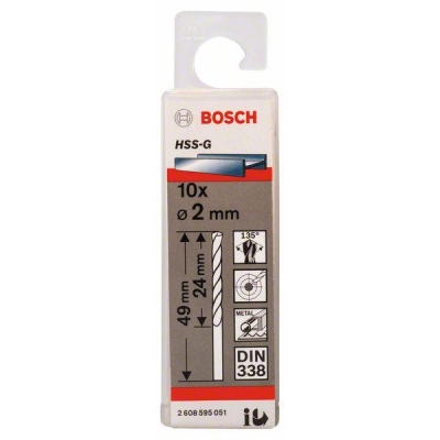 WIERTŁO HSS-G, DIN 338 2,0*49MM 10SZT.