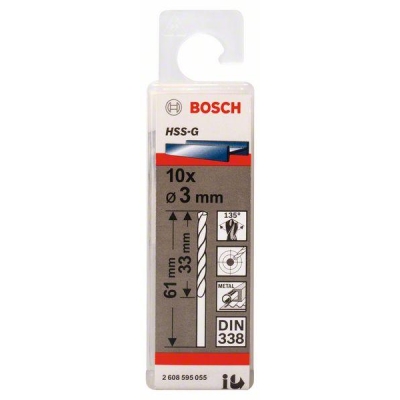 WIERTŁO HSS-G, DIN 338 3,0*61MM 10SZT.