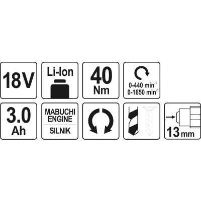 WIERTARKO-WKRĘTARKA 18V, 2 AKUMULATORY