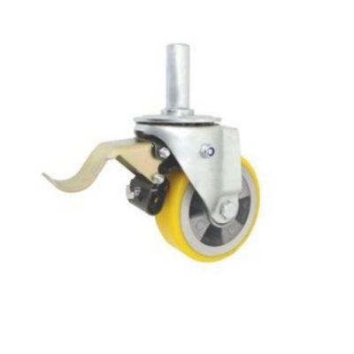 KOŁO ALUMINIUM-POLIURETAN 125MM OBUDOWA SKRĘTNA+HAMUL. A25PH