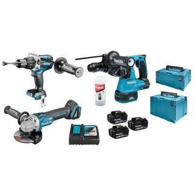 ZESTAW COMBO LI-ION 18V DGA506+DHR243+DDF481
