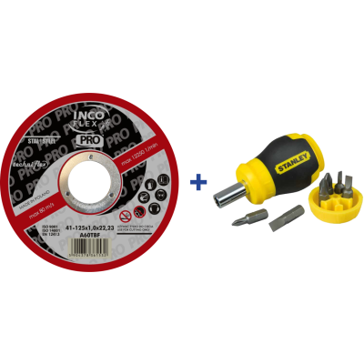 ZESTAW 100SZT TARCZA T1A 125*1.0*22 +WKRĘTAK STANLEY GRATIS