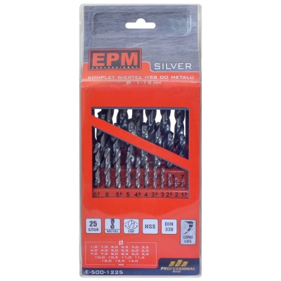 ZESTAW WIERTEŁ HSS DO METALU 1-13MM 25SZT.