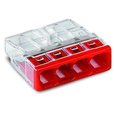 SZYBKOZŁĄCZKA WAGO 2273-204 4X0,5-2,5 MM2 CZERWONA 5 SZTUK
