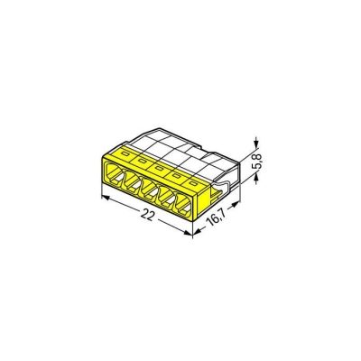 SZYBKOZŁĄCZKA WAGO 2273-205 5X0,5-2,5 MM2 ŻÓŁTA 5 SZTUK