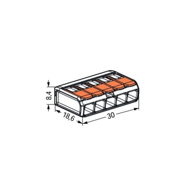 SZYBKOZŁĄCZKA WAGO 221-415 5X0,5-4,0 MM2 Z DŹWIGNIAMI 5 SZT.