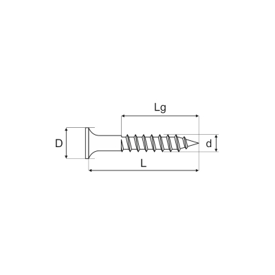 WKRĘT DO DREWNA OCYNK ŻÓŁTY 5.0*45MM GWINT NIEPEŁNY