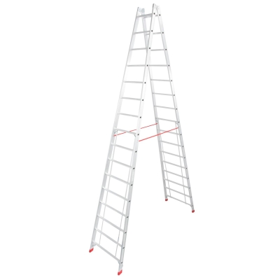DRABINA ALUMINIOWA 2-ELEMENTOWA STABILO 2*16 SZCZEBLI