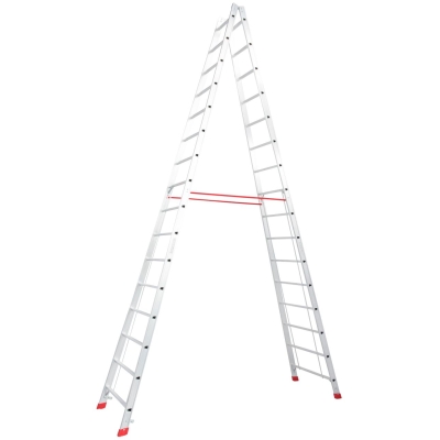 DRABINA ALUMINIOWA 2-ELEMENTOWA STABILO 2*16 SZCZEBLI