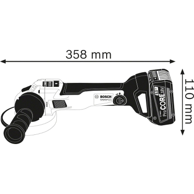 SZLIFIERKA KĄTOWA AKUMULATOROWA 125MM GWS 18V-10SC 2*8.0AH
