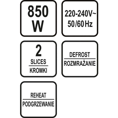 TOSTER 700-850W CZARNY