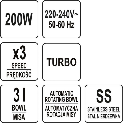 MIKSER RĘCZNY 200-250W MISA, STAL NIERDZEWNA