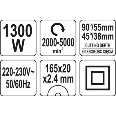 ZAGŁĘBIARKA 1300W 165MM