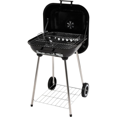 GRILL OGRODOWY Z POKRYWĄ, RUSZT 40*45CM.