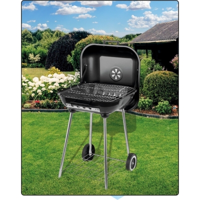 GRILL OGRODOWY Z POKRYWĄ, RUSZT 40*45CM.