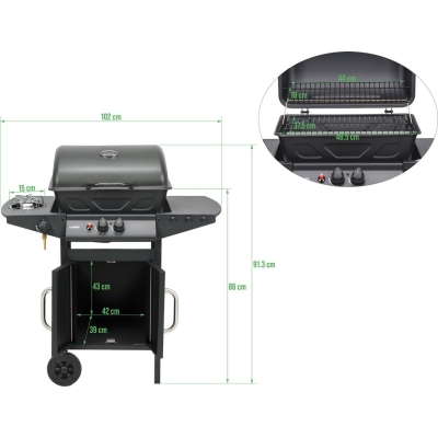 GRILL GAZOWY 2+1, 8KW