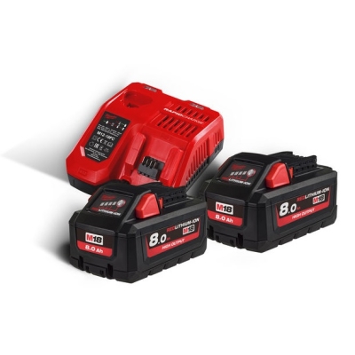 ZESTAW AKUMULATORÓW M18 2*8.0AH + ŁADOWARKA M18 NRG-802