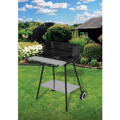 GRILL WĘGLOWY Z PÓŁKĄ PRZEDNIĄ 54*35CM