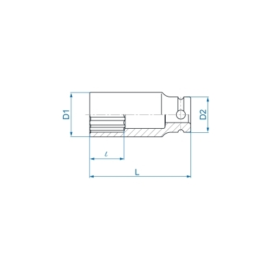 NASADKA DŁUGA UDAROWA 1/2'' 19MM 12-KĄTNA