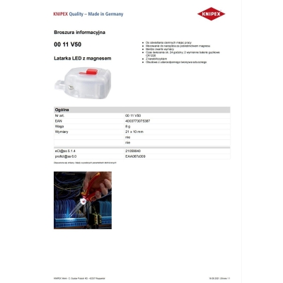 LATARKA MAGNETYCZNA LED