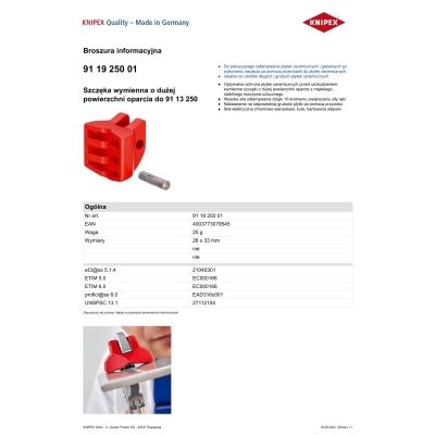 SZCZĘKA WYMIENNA DO 91 13 250