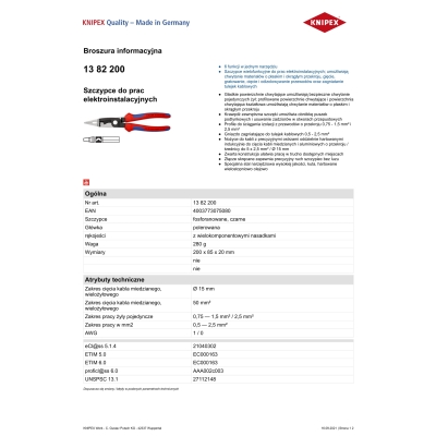 SZCZYPCE DO PRAC ELEKTROINSTALACYJNYCH 200MM