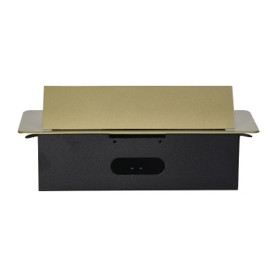 GNIAZDO WPUSZCZANE W BLAT 2X2P+Z, 2XUSB PŁASKI RANT MOSIĄDZ