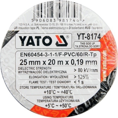 TAŚMA ELEKTROIZOLACYJNA CZARNA 25MM*20M