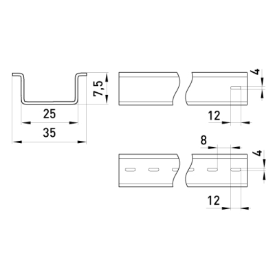 SZYNA DIN STANDARD RAIL 101 1M