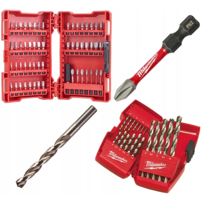 ZESTAW WIERTEŁ HSS-G THUNDERWEB 19SZ+ZESTAW BITÓW SHOCKWAVE