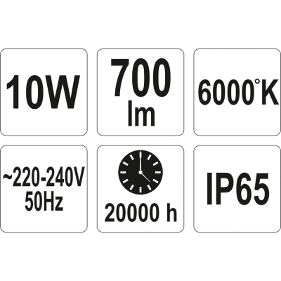 REFLEKTOR DIODOWY PRZENOŚNY 10W 700LM COB