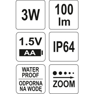 METALOWA LATARKA Z DIODĄ CREE 100*25MM