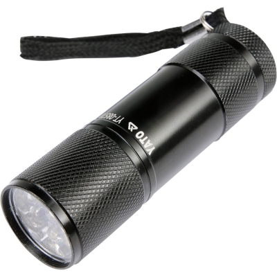 LATARKA ALUMINIOWA, 9LED, CZARNA